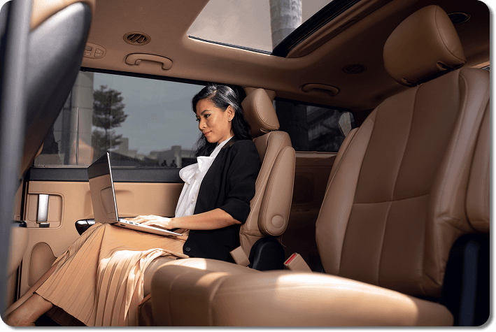 Business woman in car